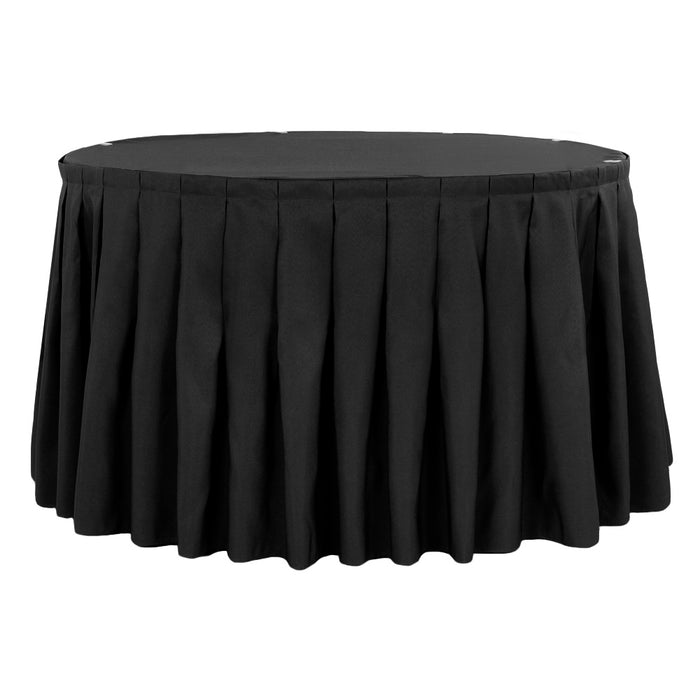 Polyester 21ft Table Skirt - Black - CV Linens