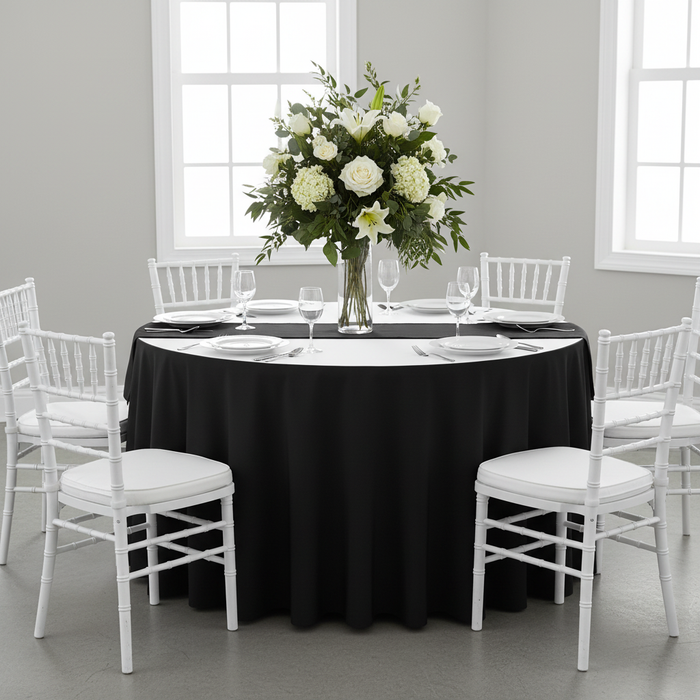 Polyester 21ft Table Skirt - Black.