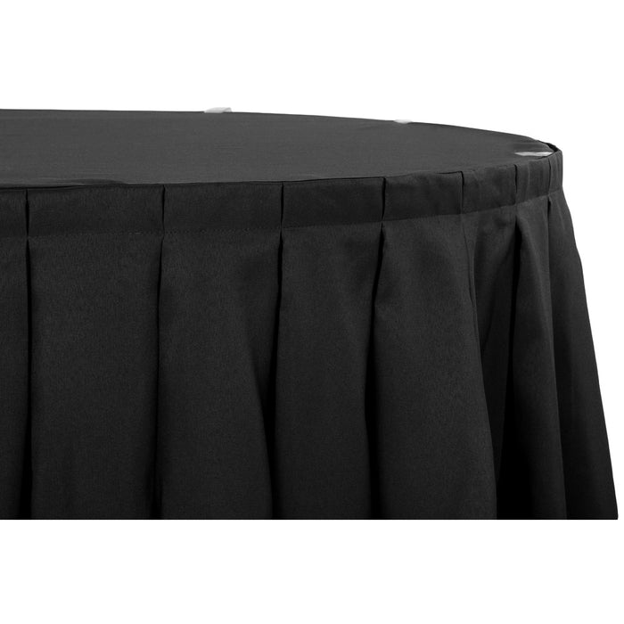 Polyester 21ft Table Skirt - Black - CV Linens