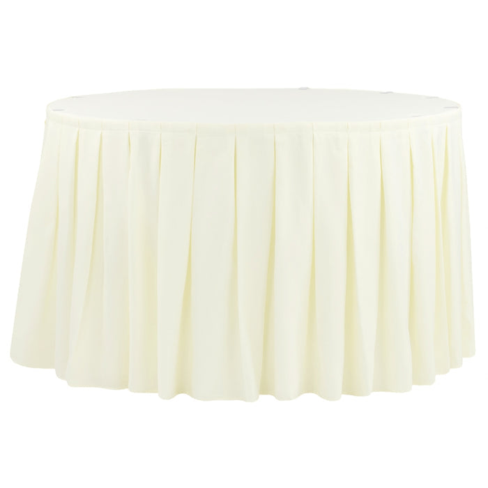 Polyester 21ft Table Skirt - Ivory - CV Linens