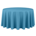 Premium Polyester 108" Round Tablecloth Steele Blue full view