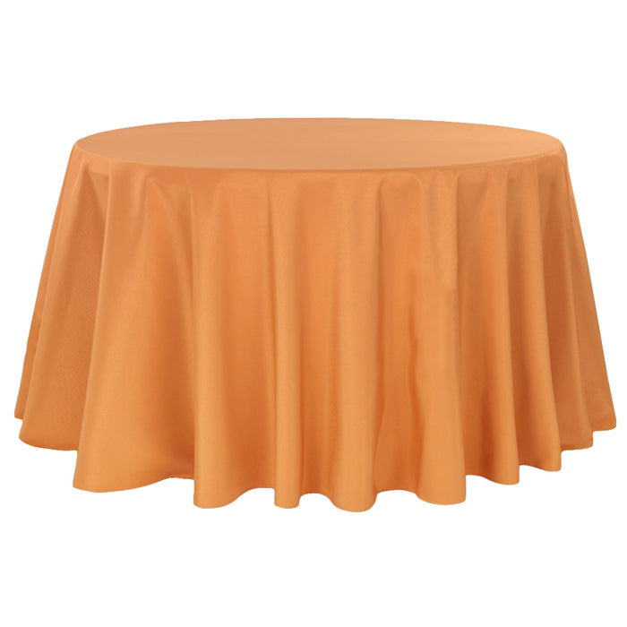 Polyester 120" Round Tablecloth - Burnt Orange - CV Linens