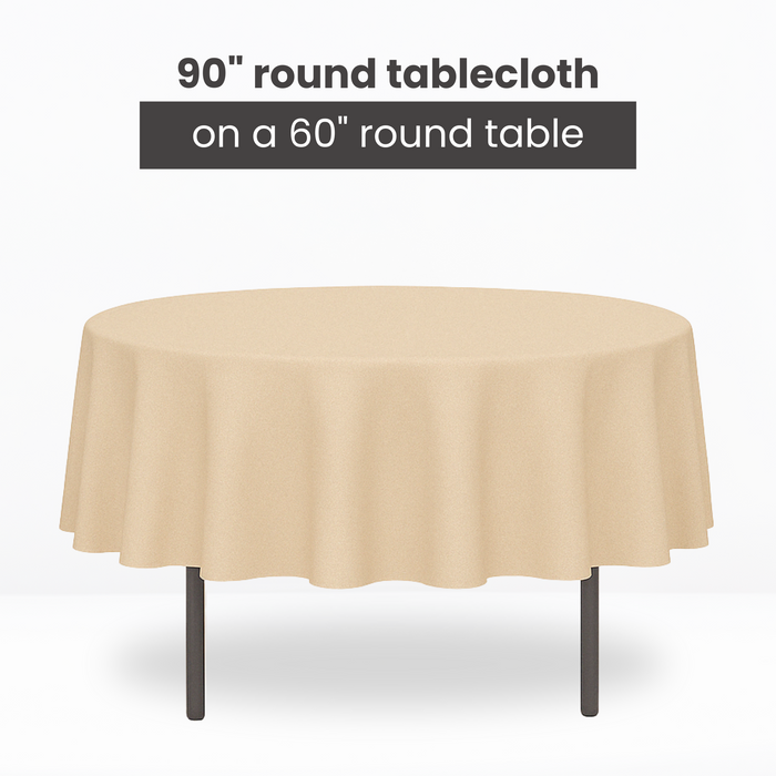 Polyester 90" Round Tablecloth - Black - CV Linens