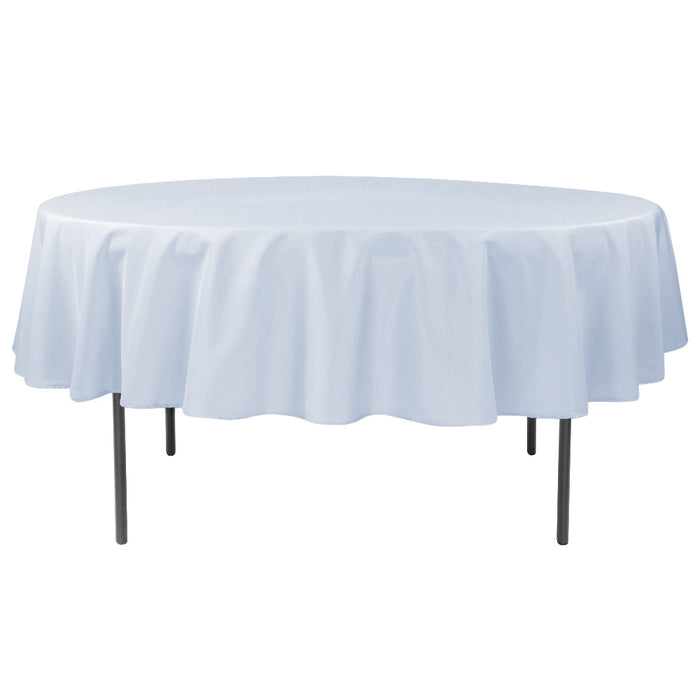 Polyester 90" Round Tablecloth - Dusty Blue - CV Linens