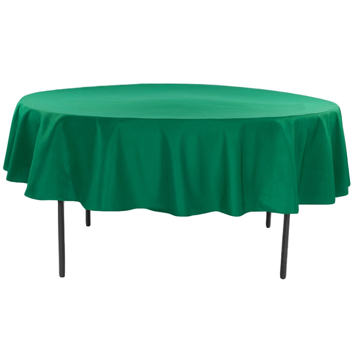 Polyester 90" Round Tablecloth - Emerald Green - CV Linens