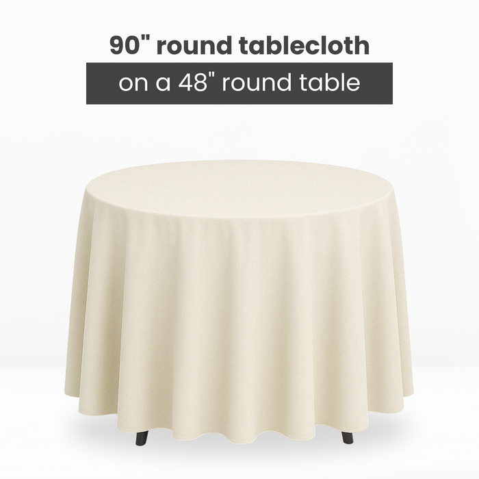 Premium Polyester 90" Round Tablecloth - Lavender - CV Linens