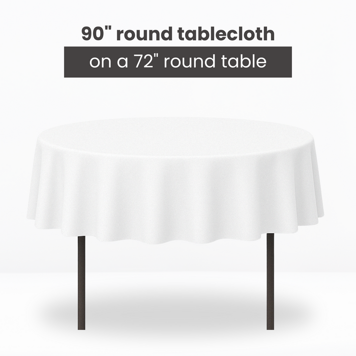 Premium Polyester 90" Round Tablecloth - Navy Blue - CV Linens