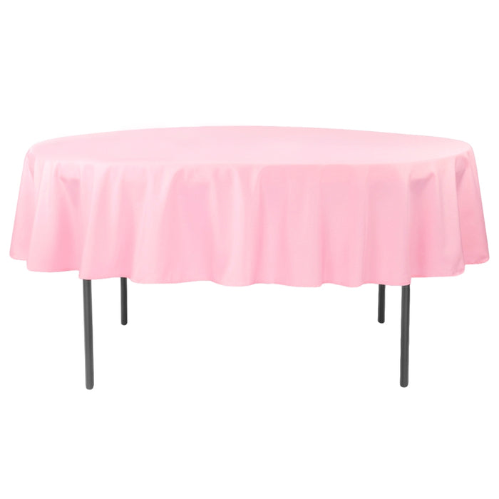 Polyester 90" Round Tablecloth - Pink - CV Linens