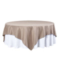 Premium Polyester Square 90"x90" Overlay/Tablecloth Taupe front view