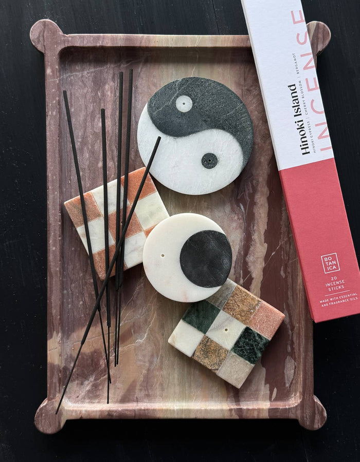 Rainbow Check Marble Incense Holder
