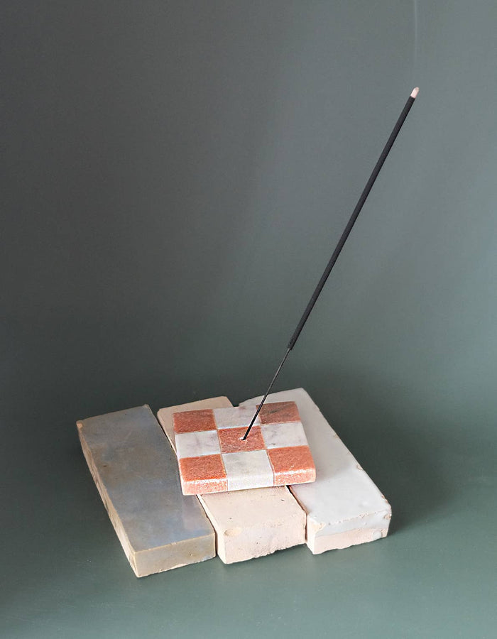 Rainbow Check Marble Incense Holder