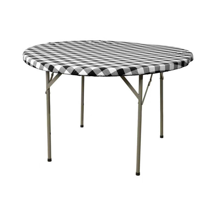 48 round elastic tabletop cover waterproof black side view