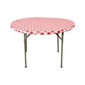 48 round elastic tabletop cover waterproof red side view