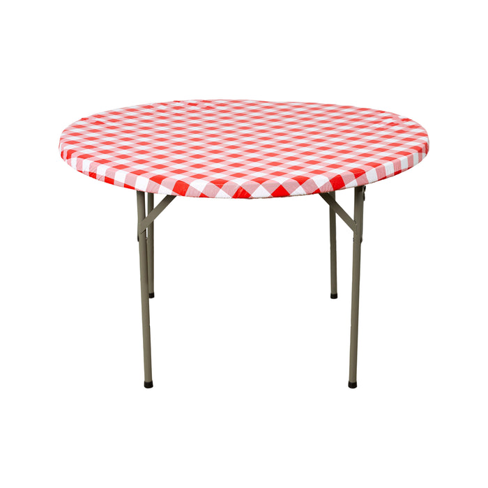 48 round elastic tabletop cover waterproof red side view