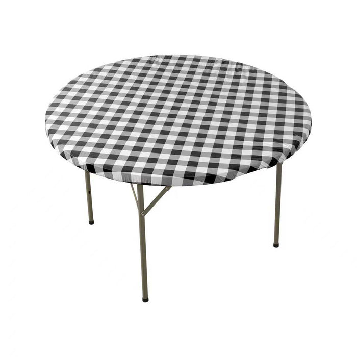 48 round elastic tabletop cover waterproof black top view