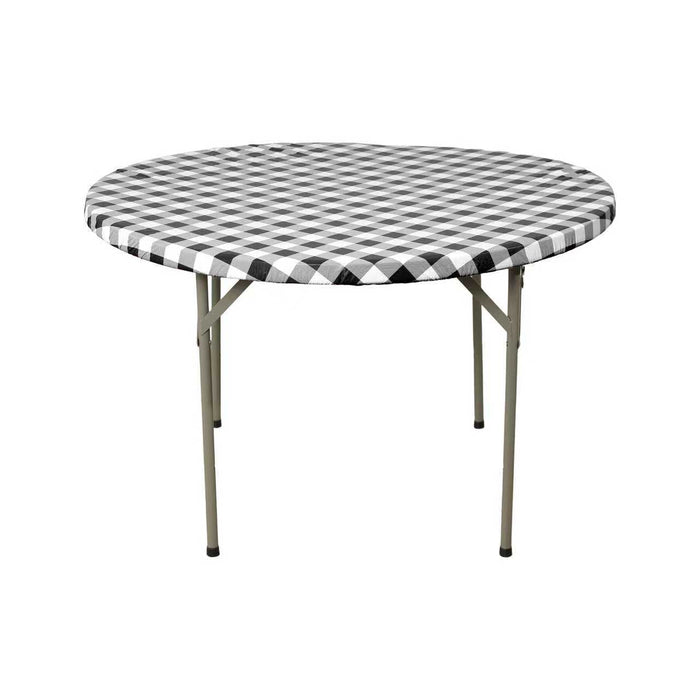 48 round elastic tabletop cover waterproof black full view