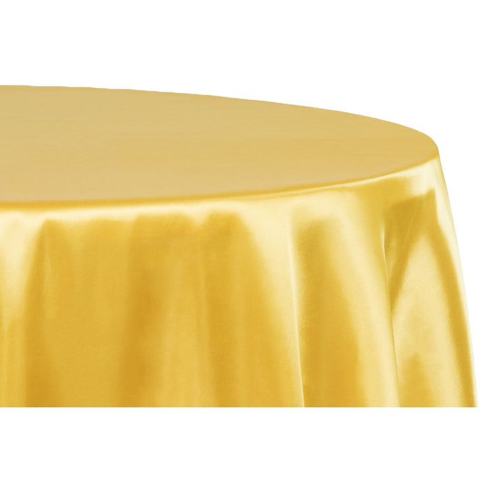 Satin 108" Round Tablecloth - Bright Gold - CV Linens