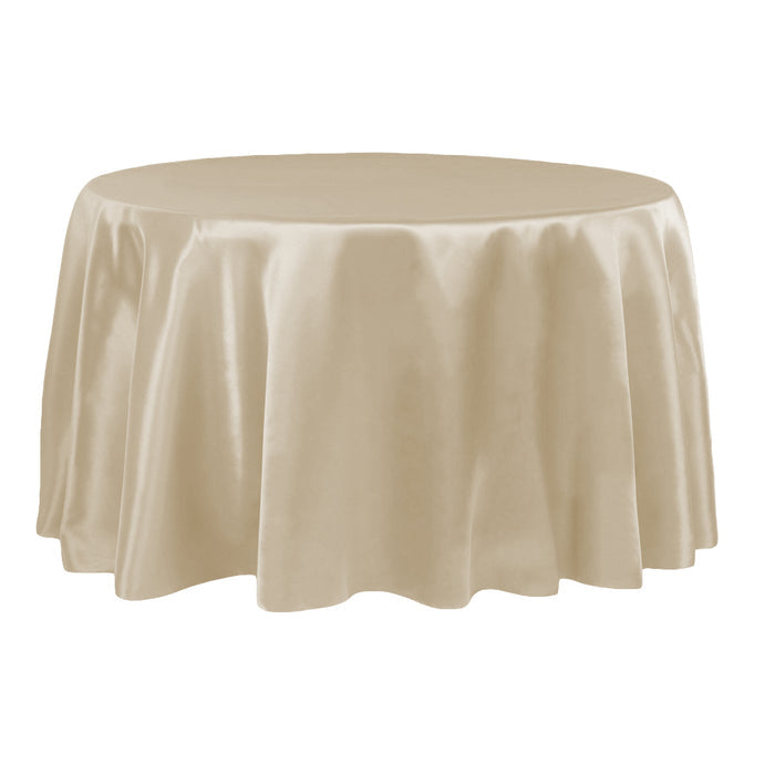 Satin 120" Round Tablecloth - Champagne - CV Linens