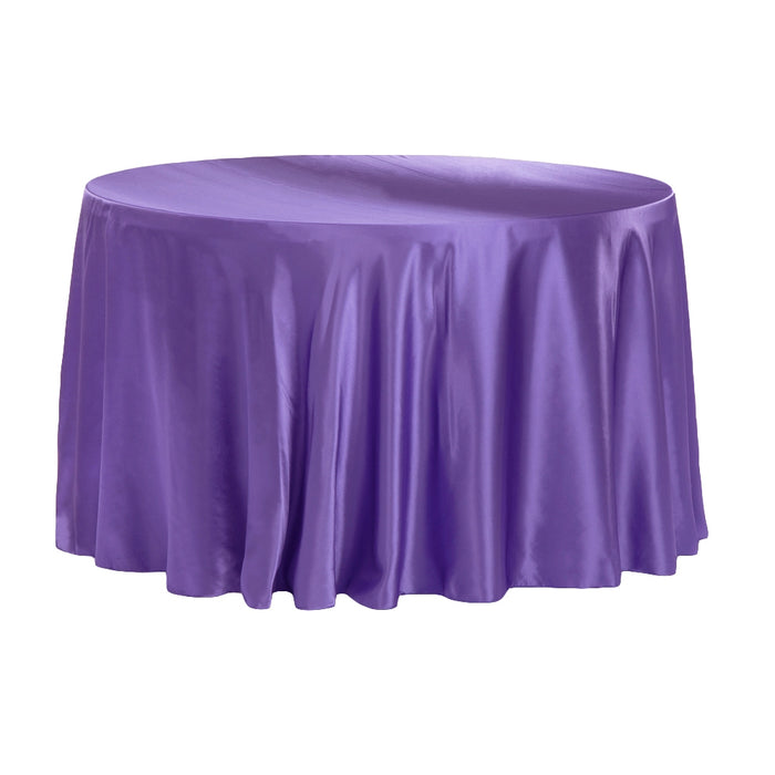 Satin 120" Round Tablecloth - Purple - CV Linens