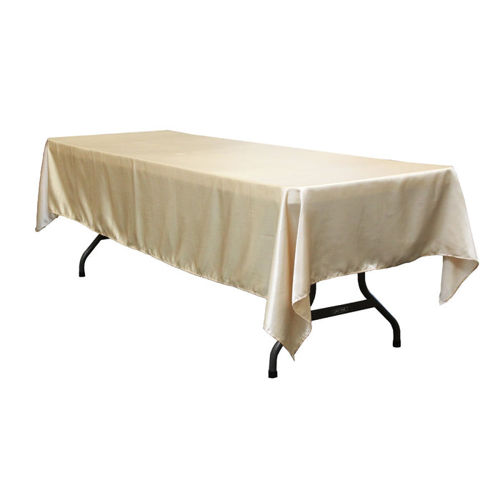Satin Rectangular 60"x120" Tablecloth - Champagne - CV Linens