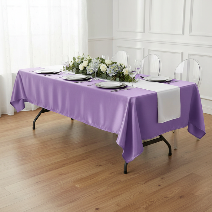 Satin Rectangular 60"x120" Tablecloth - Victorian Lilac/Wisteria.