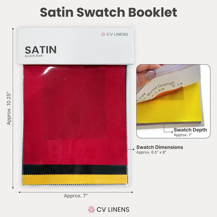 Satin Swatch Booklet infographic