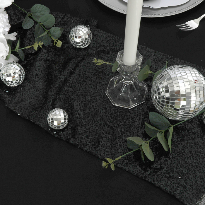 Scuba 90"x156" Rectangular Oblong Tablecloth - Black