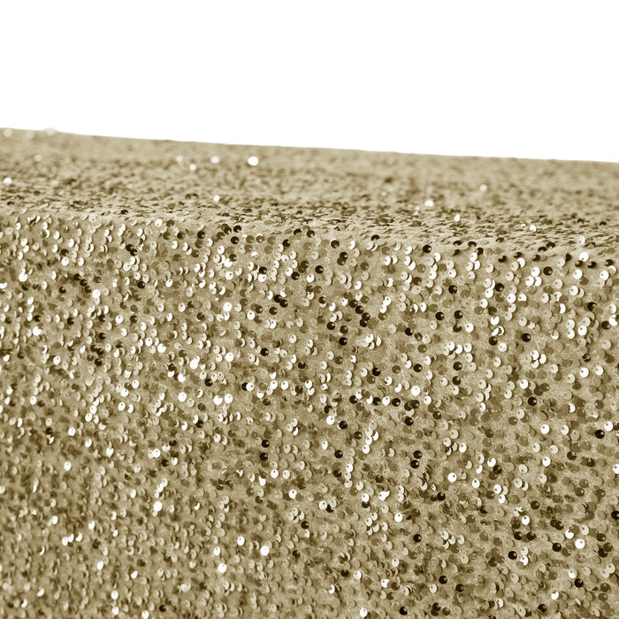 Sequin velvet  champagne rectangular tablecloth close up