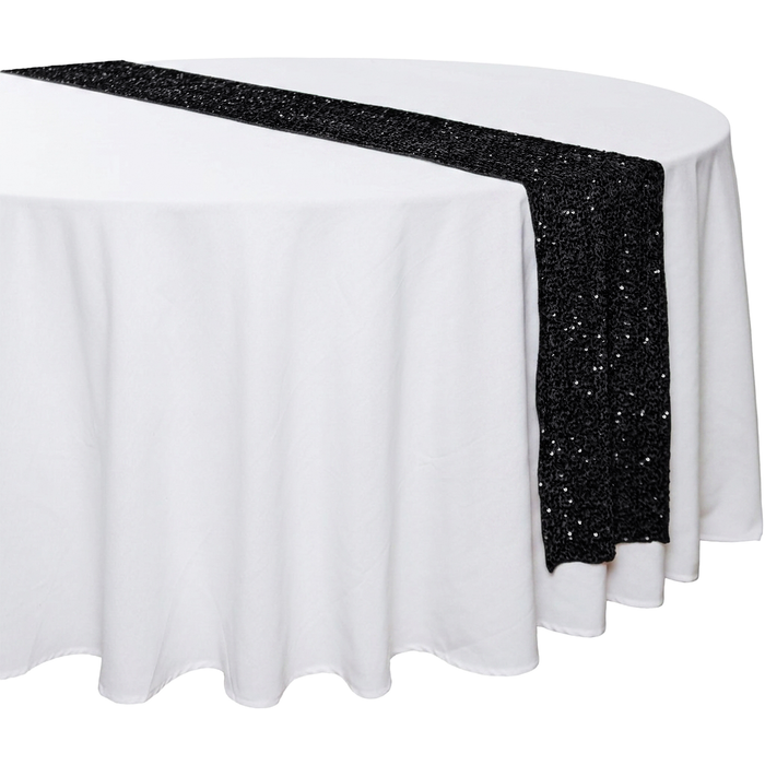 Sequin Velvet Table Runner - Black