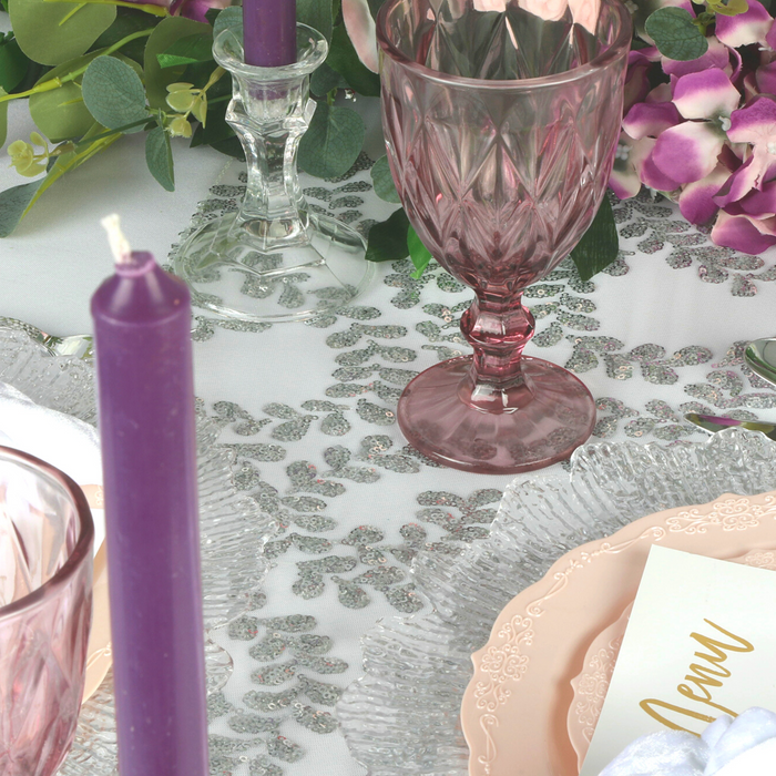 Sequin Vine Table Runner - Silver