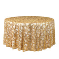 Sequin Vine Tablecloth Overlay 120" Round - Gold