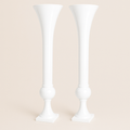 Set of 2 Metal Trumpet Centerpiece Vases - White - CV Linens