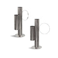 Set of 2 Modern Double Tube Floral Centerpiece Stand - Silver