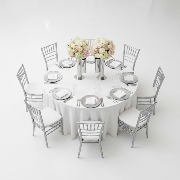 Set of 2 Modern Double Tube Floral Centerpiece Stand - Silver