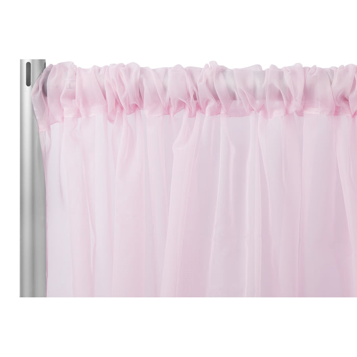 Sheer Voile Flame Retardant (FR) 10ft H x 118" W Drape/Backdrop Curtain Panel - Pink - CV Linens