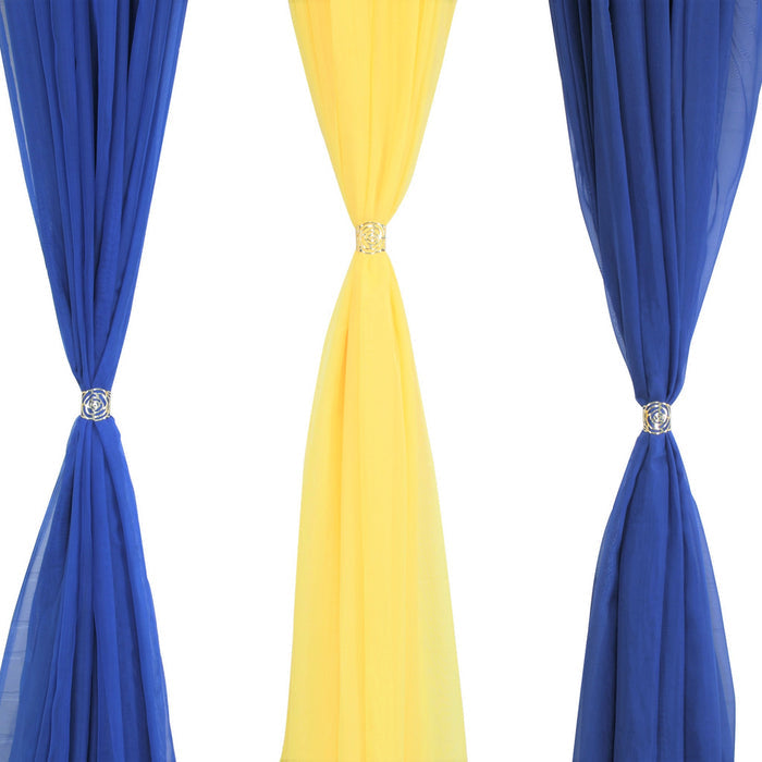Sheer Voile Flame Retardant (FR) 10ft H x 118" W Drape/Backdrop Curtain Panel - Royal Blue