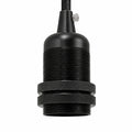 Smooth Holder With Ring Satin Black E27 Socket Ceramic Holder~2738