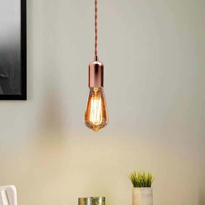 Smooth Rose Gold E27 Vintage Metal Lamp Holder Retro Socket~2727
