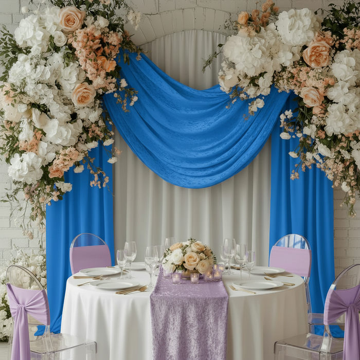 Spandex 4-way Stretch Backdrop Drape Curtain 10ft H x 60" W - Azure Blue.