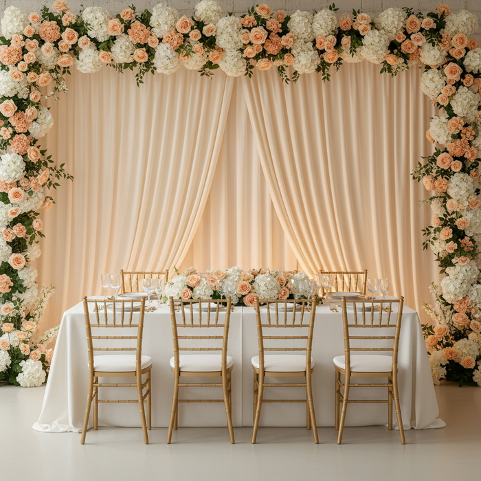 Spandex 4-way Stretch Backdrop Drape Curtain 10ft H x 60" W - Champagne.
