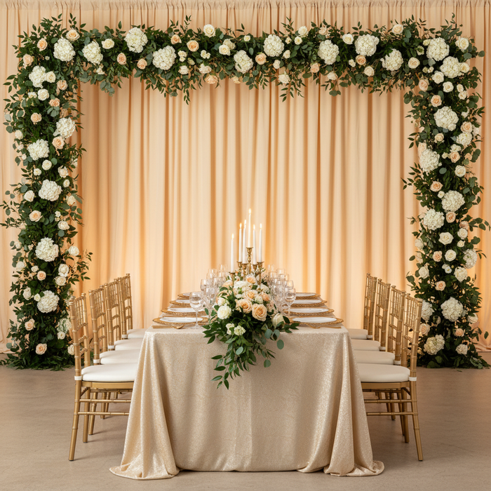 Spandex 4-way Stretch Backdrop Drape Curtain 10ft H x 60" W - Champagne.