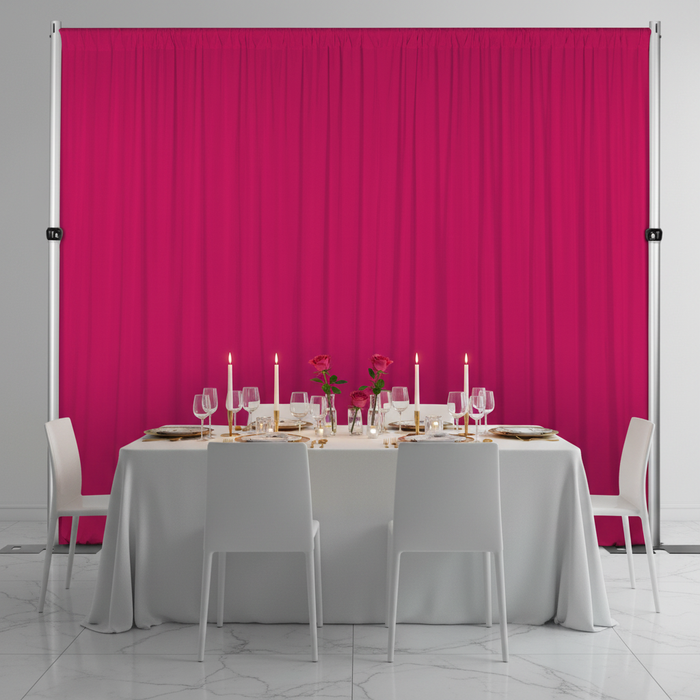 minimalist dinner with Spandex 4-way Stretch Backdrop Drape Curtain 18ft H x 60" W - Fuchsia