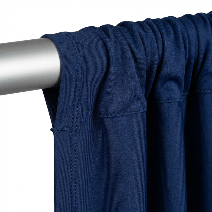 Spandex 4-way Stretch Drape Curtain 12ft H x 60" W - Navy Blue - CV Linens