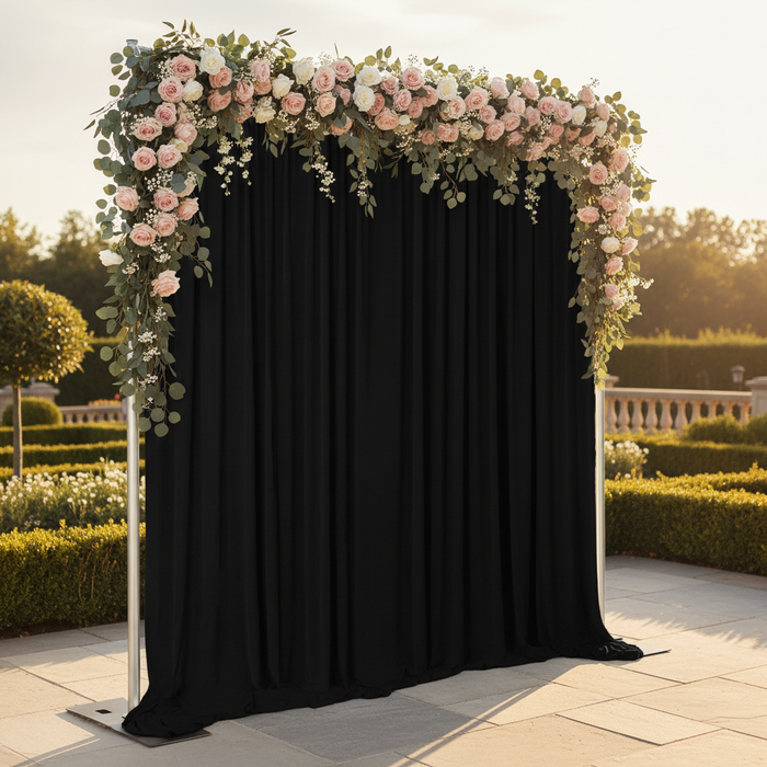 Spandex 4-way Stretch Drape Curtain 14ft H x 60" W - Black in Outdoor Reception.