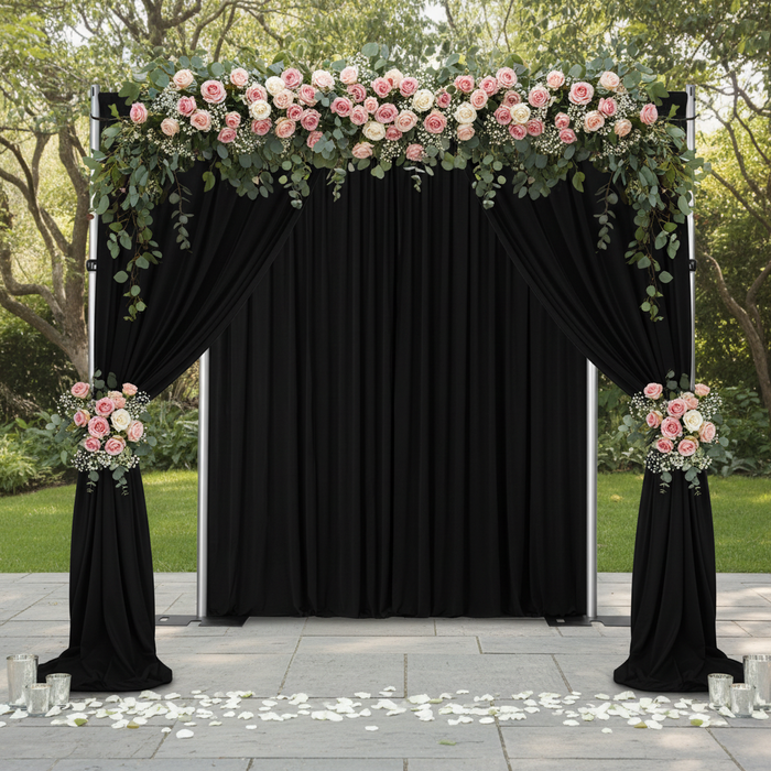 Spandex 4-way Stretch Drape Curtain 14ft H x 60" W - Black in Outdoor Reception.