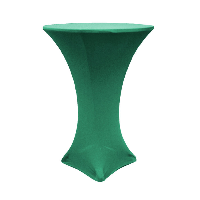 Spandex Cocktail Table Cover 30" Round - Emerald Green - CV Linens