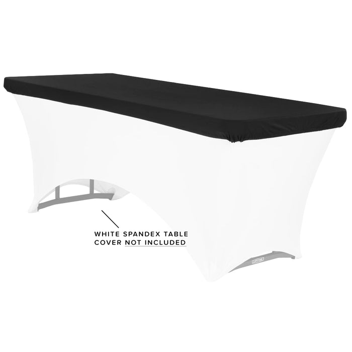 Spandex Table Topper/Cap 6 FT Rectangular - Black - CV Linens