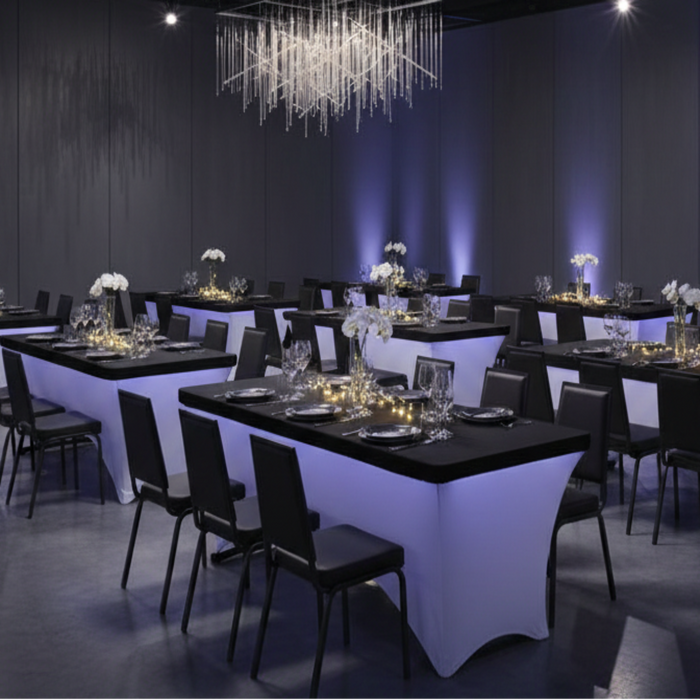 Indoor Corporate Gala – Black Spandex Table Topper