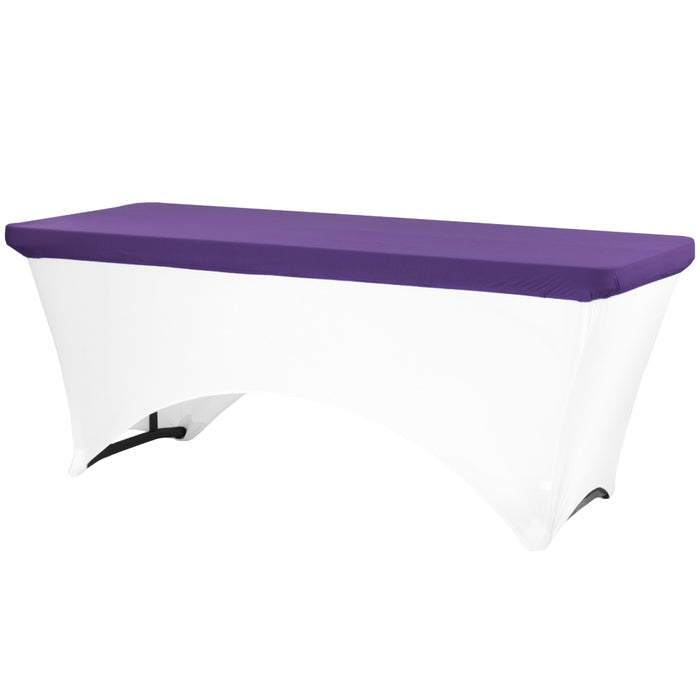 Spandex Table Topper/Cap 8 FT Rectangular - Purple - CV Linens