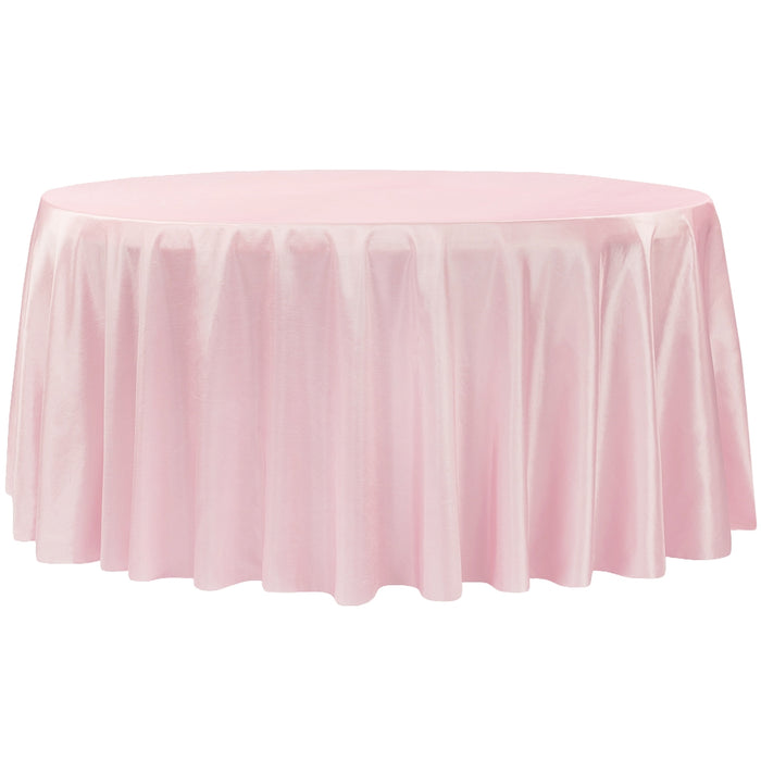 Taffeta Tablecloth 120" Round - Pink - CV Linens